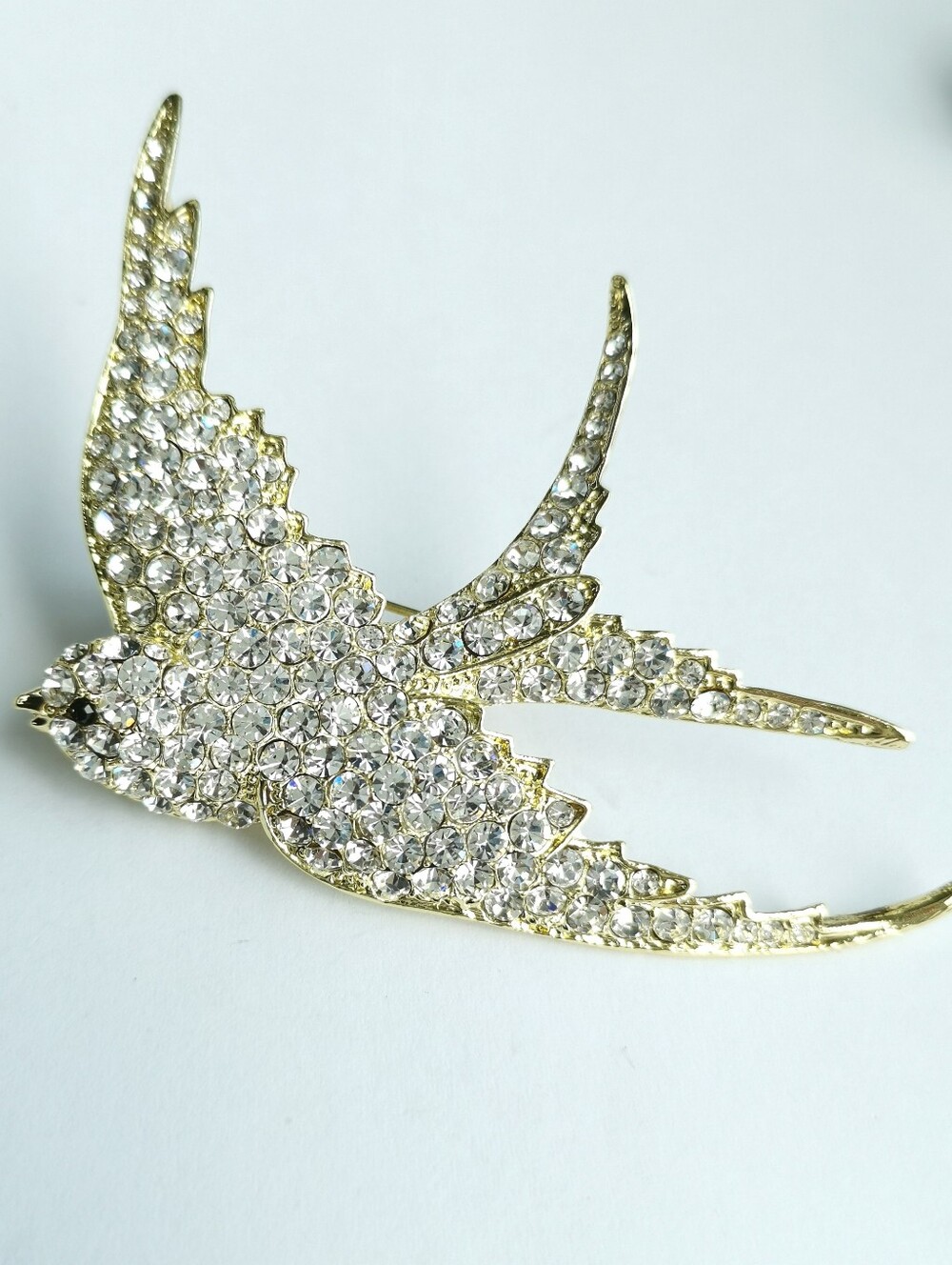GOLDEN Crystal Swallow Bird  brooch pin 🆕